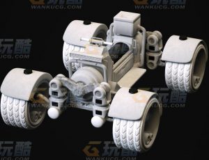 玩酷CG网—四驱大轮车C4D模型