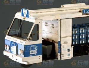 玩酷CG网—送奶车C4D模型