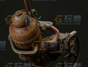 玩酷CG网—蒸汽波2轮车C4D模型