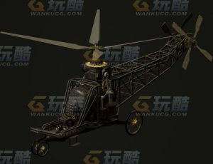 玩酷CG网—蒸汽飞摩托车C4D模型