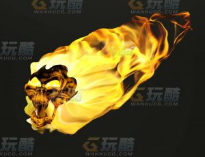 玩酷CG网—鬼火头C4D模型