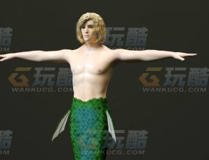 玩酷CG网—人鱼男C4D模型