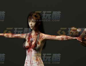 玩酷CG网—血腥童话女鬼C4D模型