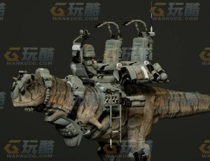 玩酷CG网—战斗恐龙C4D模型