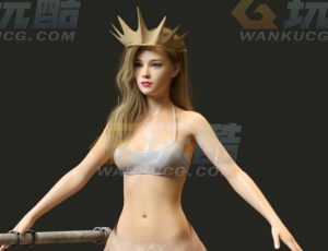 玩酷CG网—章鱼公主C4D模型