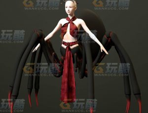 玩酷CG网—蜘蛛精红C4D模型