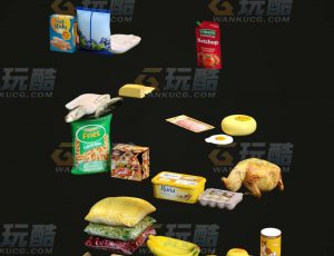 玩酷CG网—冰箱食物C4D模型