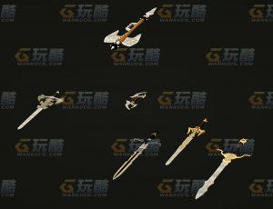 玩酷CG网—刀剑合辑C4D模型