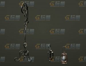 玩酷CG网—煤油灯具C4D模型