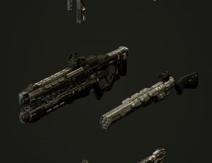 玩酷CG网—赛博枪C4D模型