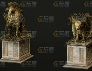 玩酷CG网—神像雕塑C4D模型