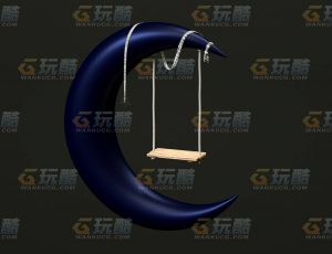 玩酷CG网—月亮床C4D模型