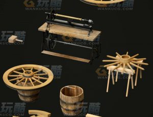玩酷CG网—中国老式用具C4D模型