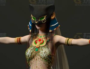 玩酷CG网—埃及猫后C4D模型