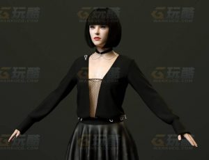 玩酷CG网—哥特风少女C4D模型