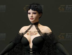 玩酷CG网—黑袍女王C4D模型