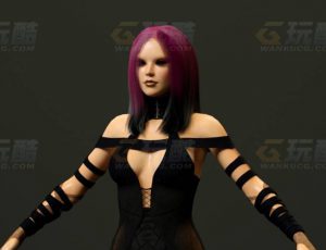 玩酷CG网—红发格斗女C4D模型