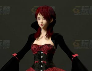 玩酷CG网—红发公主C4D模型