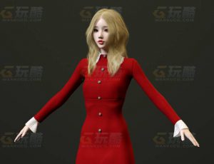 玩酷CG网—黄发女郎C4D模型