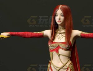 玩酷CG网—火女剑士C4D模型