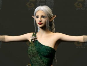 玩酷CG网—精灵女仆C4D模型