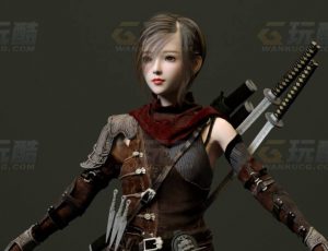 玩酷CG网—可爱女战士C4D模型