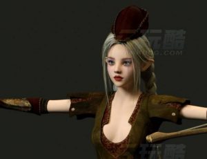 玩酷CG网—可爱女弓箭手C4D模型