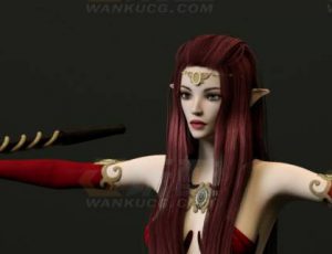 玩酷CG网—烈焰女法师C4D模型