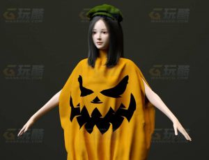 玩酷CG网—南瓜服女C4D模型