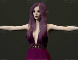 玩酷CG网—女精灵2C4D模型