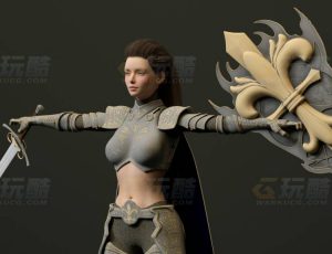 玩酷CG网—女战士2C4D模型