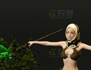 玩酷CG网—树精灵女C4D模型