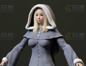 玩酷CG网—雪地女C4D模型