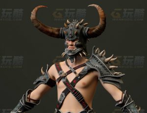 玩酷CG网—野蛮战士C4D模型