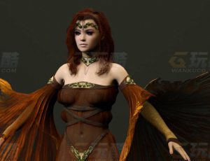 玩酷CG网—鱼服女C4D模型