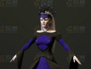 玩酷CG网—中世纪铁座女王C4D模型