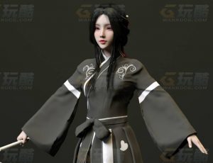 玩酷CG网—古装女2C4D模型