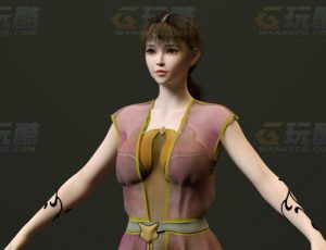 玩酷CG网—古装女4C4D模型