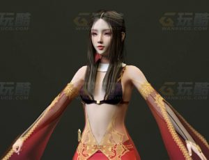 玩酷CG网—古装女3C4D模型