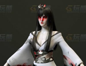 玩酷CG网—和服少女3C4D模型