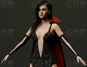 玩酷CG网—红袍女C4D模型