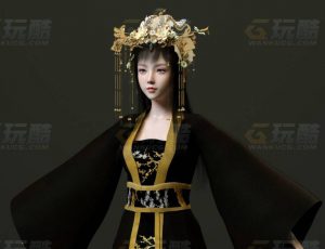 玩酷CG网—可爱绝美汉服公主C4D模型