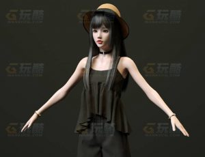 玩酷CG网—可爱小美女C4D模型