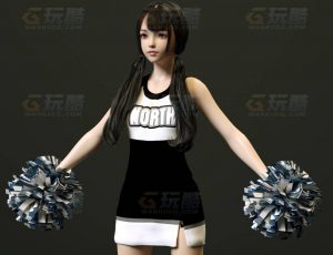 玩酷CG网—啦啦队长C4D模型