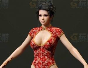 玩酷CG网—旗袍会所女C4D模型
