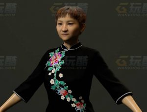 玩酷CG网—旗袍老太C4D模型