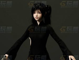 玩酷CG网—中国小女孩刺客C4D模型