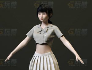 玩酷CG网—JK制服学生C4D模型