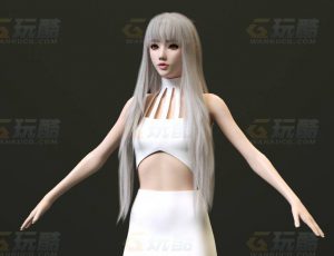 玩酷CG网—白发御姐C4D模型