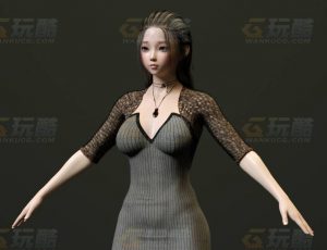 玩酷CG网—办公室女郎C4D模型